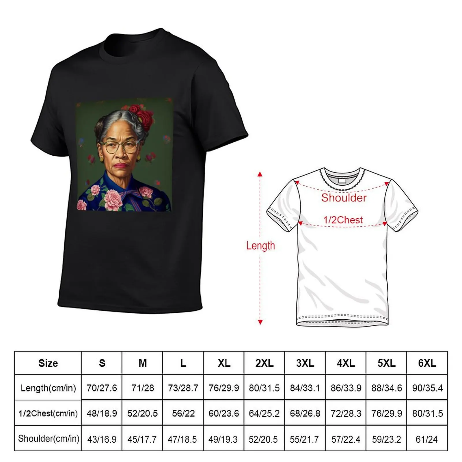 تي شيرت Portait of Rosa Parks من Kehinde Wiley تي شيرت بمقاس كبير ورسومات ملابس جمالية حزمة قمصان رجالي