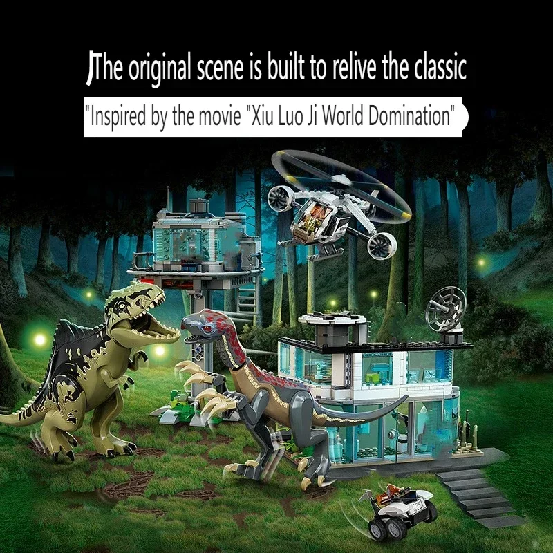 

Southern Giant Beast Dragon Creative MOC RV Building Block Velociraptor DIY 76946 Model Brick Assembly Toy Gifts for Children