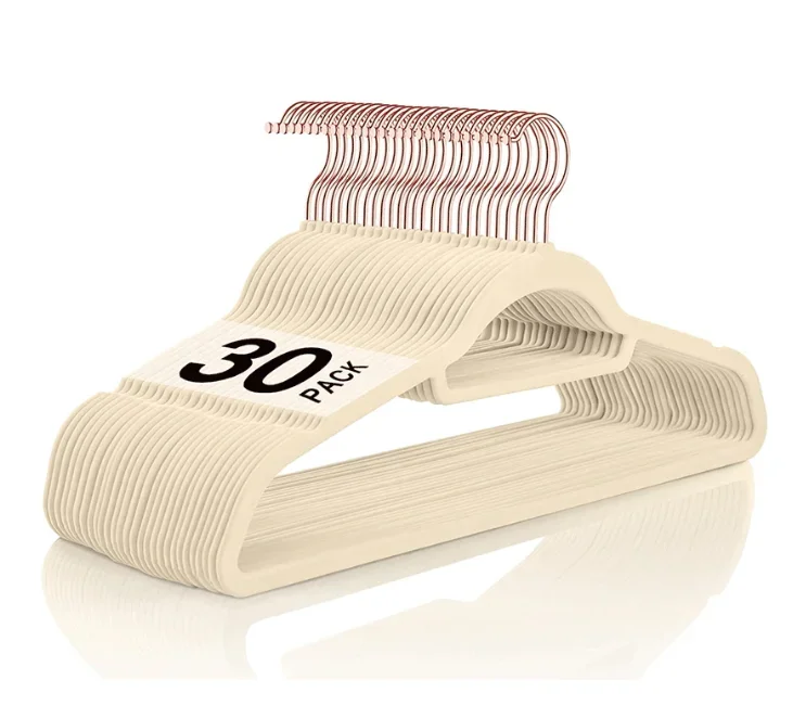 

30 multifunctional finisher anti slip flocking hangers dry and wet plastic clothes hanging household seamless magic hangers