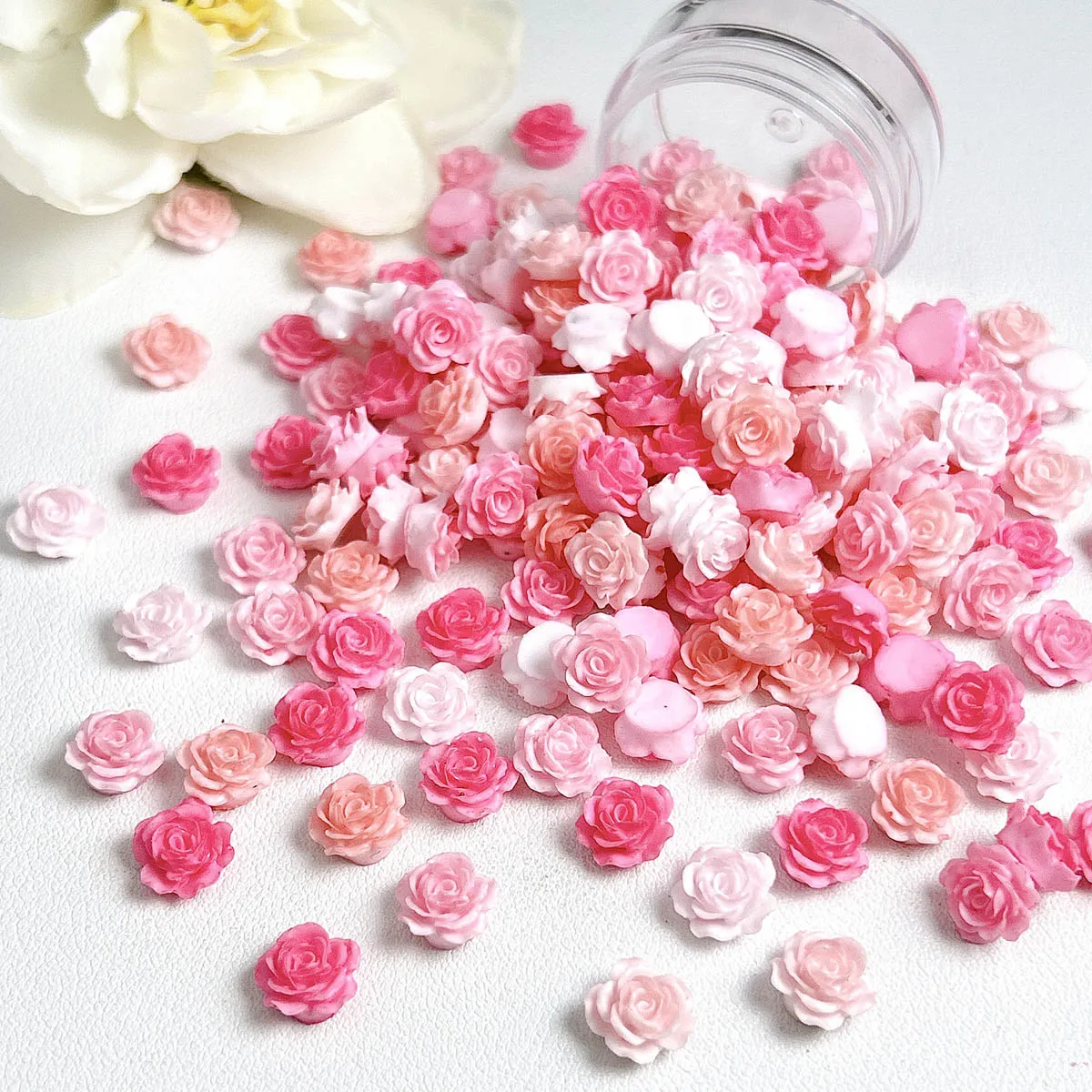 3d simulado criativo macio camélia encantos de unhas doce luminoso 6 cores flores decorações da arte do prego diy brincos projetos de unhas