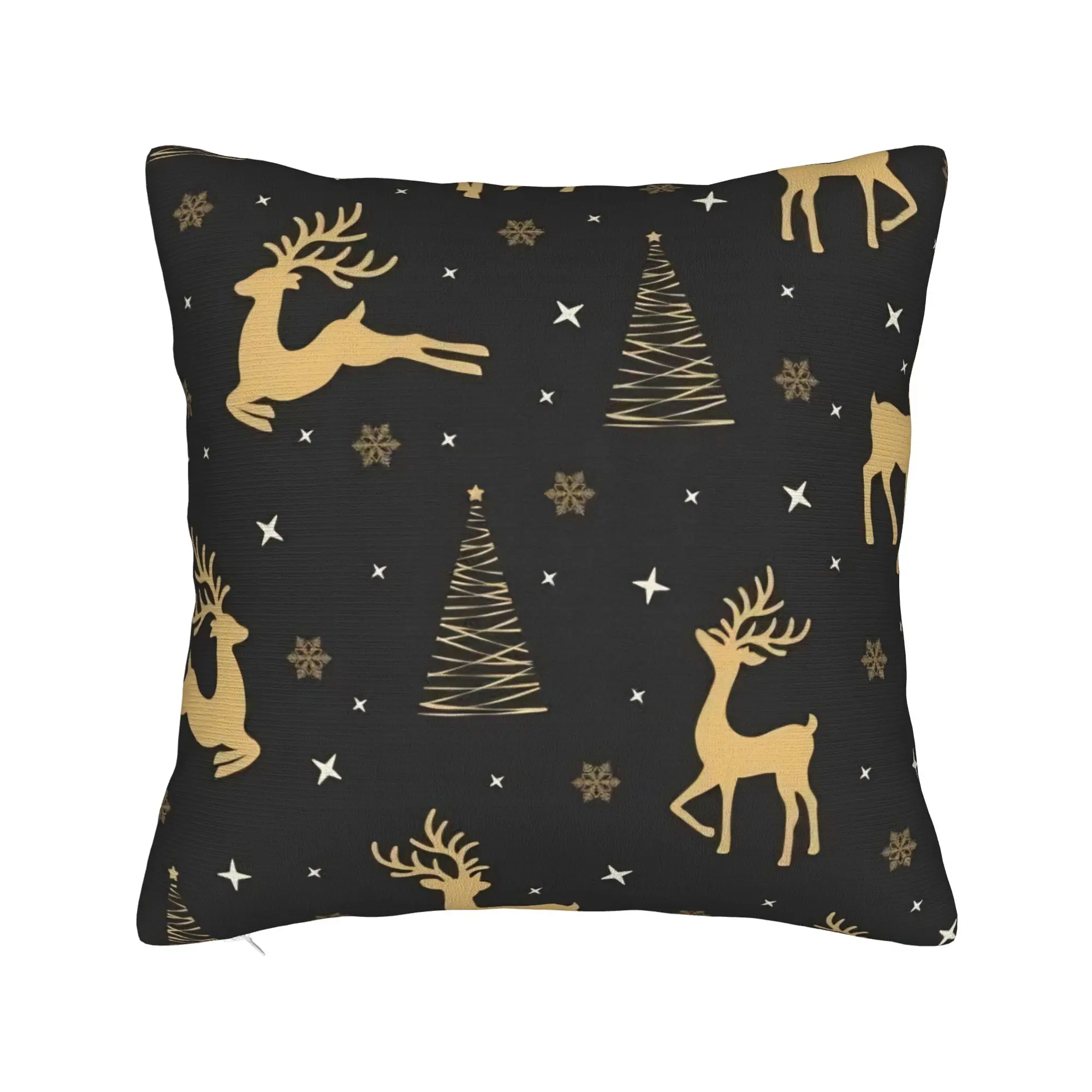 Christmas Xmas Deer Square Pillow Case Winter Holiday Cushion Cover Fashion Zipper Decorative Pillowcover for Home 18