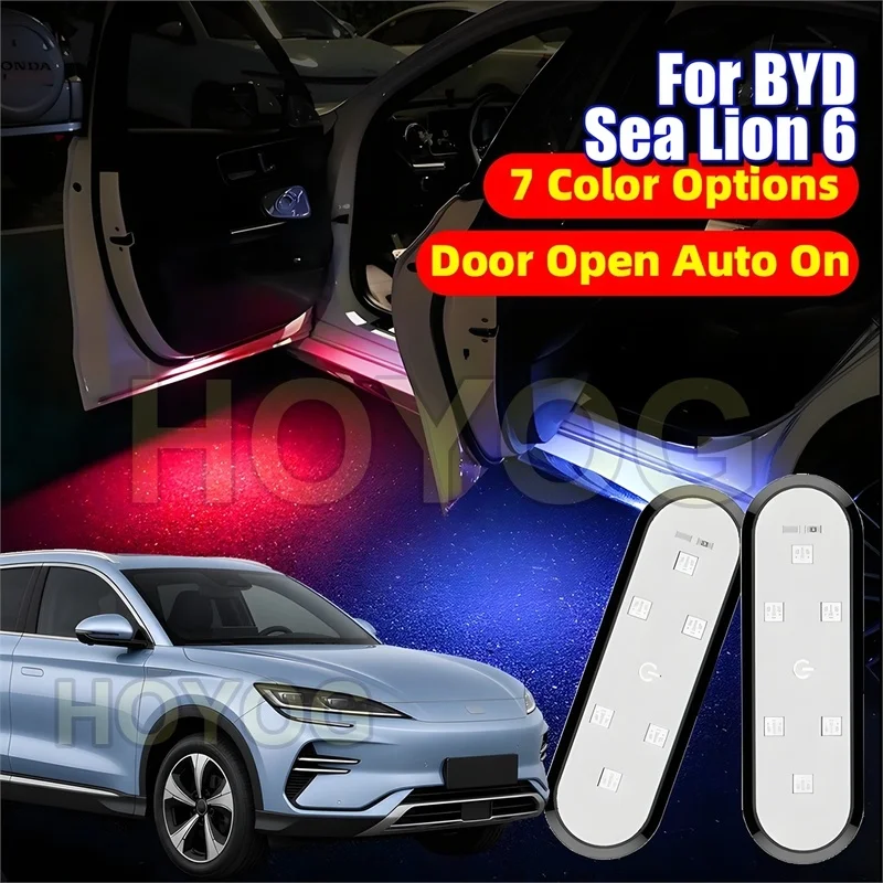 Fit for BYD Sea Lion 6 2024-2026 USB Rechargeable Car Door Courtesy Light with an Infrared Sensor for Safer Entry and Exit