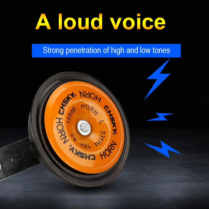 Horn Car Vehicle Motorcycle Electric Bike Scooter 105dB 12V Waterproof Horn Modified Loudspeaker High And Low Tone Universal view 3