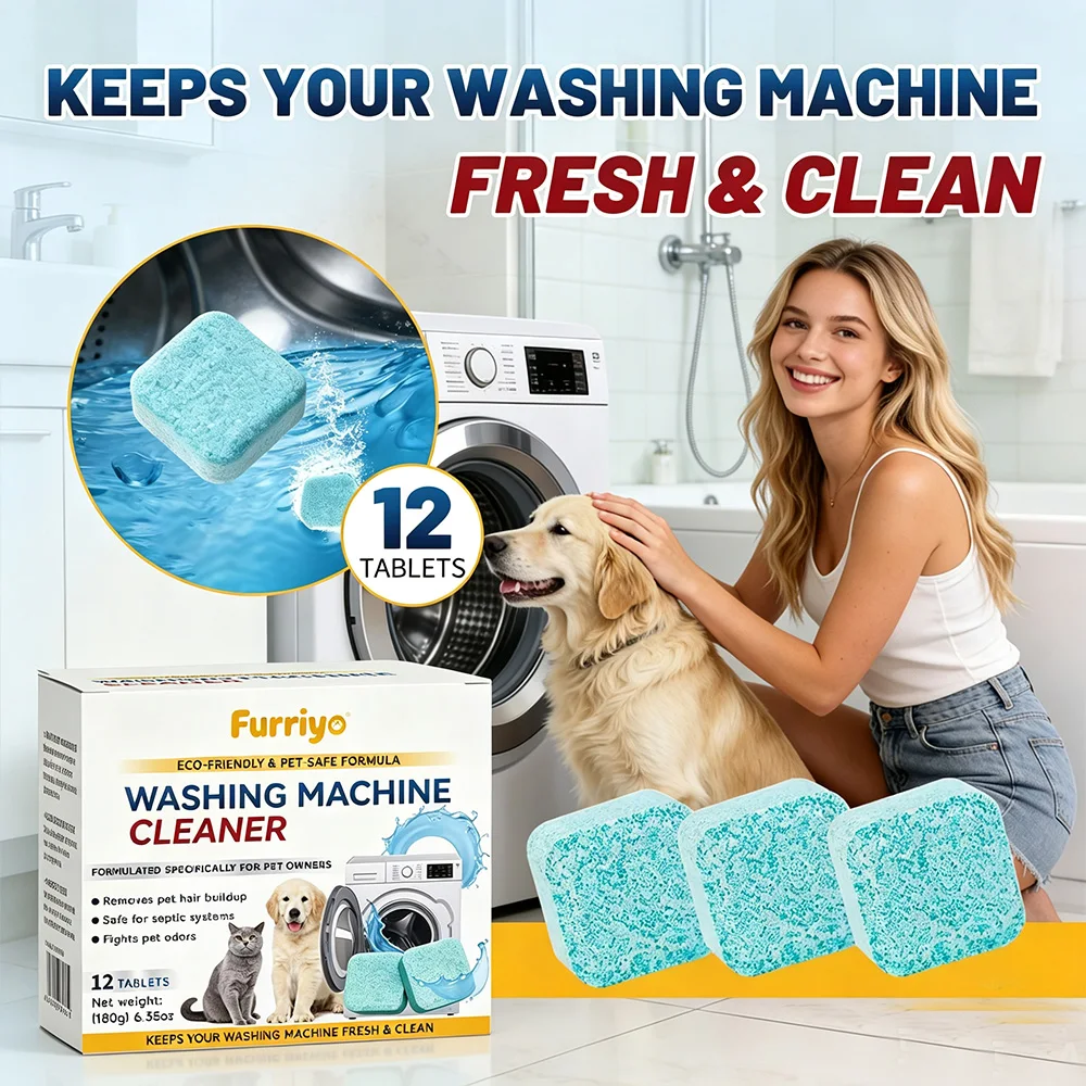 Pet Safe Eco Friendly Cleaning Tablets Neutralize Pet Related Odors Deep Clean Grime Keep Washing Machine Fresh Easy to Use