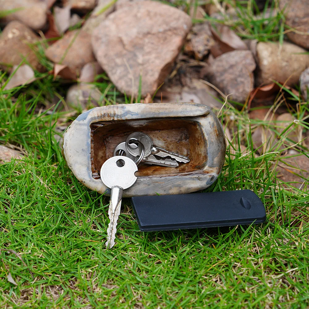 Fake Rock Key Box Outdoor Hidden Safe Waterproof Stone Hider Container for Keys Money Garden Yard Decorative Rock Stash