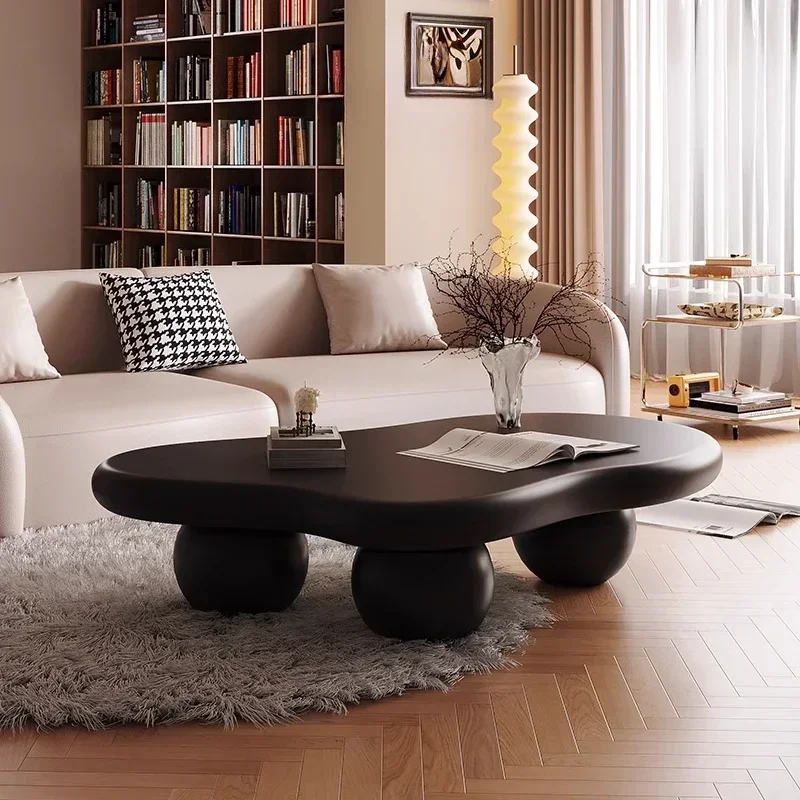 

Minimalist Light Luxury Cloud Coffee Table for Small Apartments Irregular Special-Shaped Designer Residential Furniture