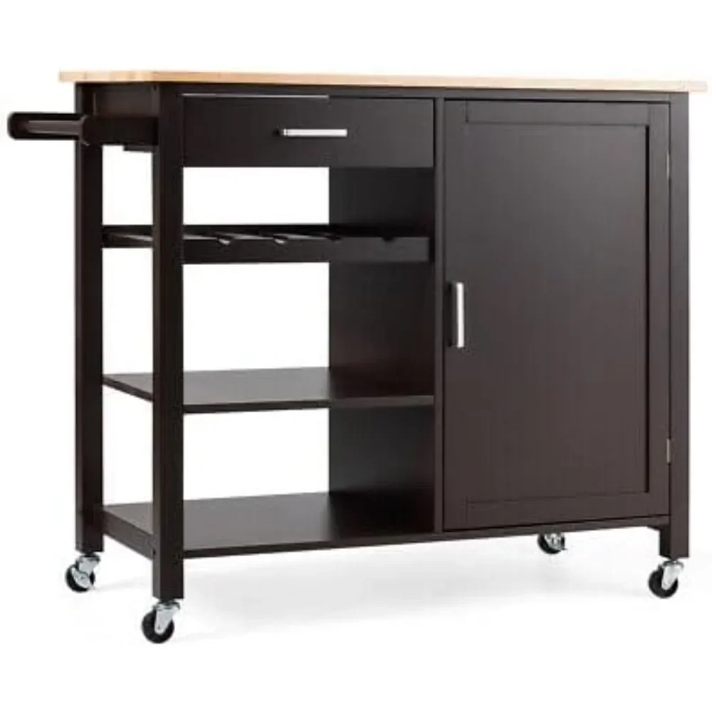 

Compatible with 4-Tier Wood Kitchen Island Trolley Cart Storage Cabinet with Wine Rack&Drawers Size : 39.5" X 19" X 35.5"