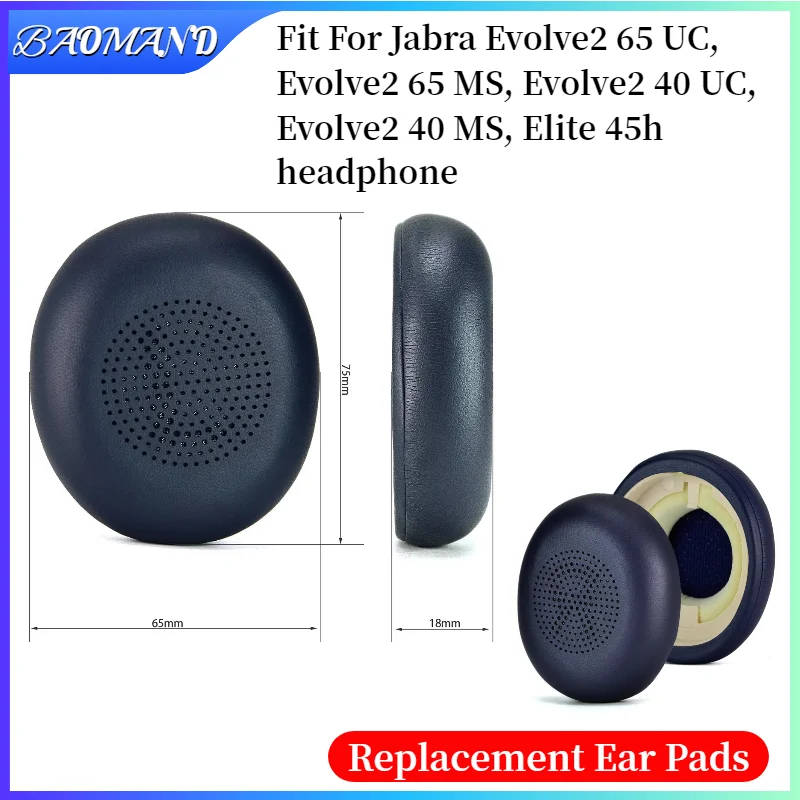 

Replacement Earpads Cushion For Jabra Evolve2 65 UC MS 2 40 UC, Evolve2 40 MS, Elite 45h Headphones