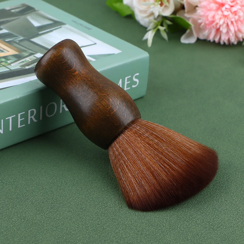 Barber Neck Duster Brush Wood Handle With Hook Hairdressing Cleaning Brush Natural Fiber Salon Hair Sweep Brushes