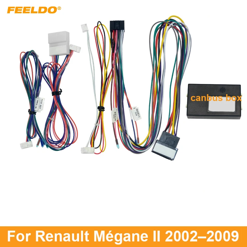 

FEELDO Car 16pin Audio Wiring Harness With Canbus Box For Renault Megana II (2002–2009) Aftermarket Stereo Installation Wire Ada