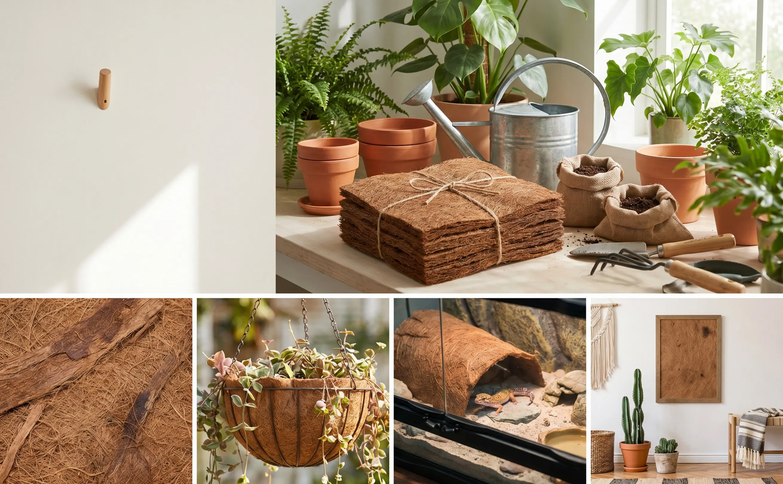 Aquarium Planted Background - 5 Folhas de Casca de Palmeira