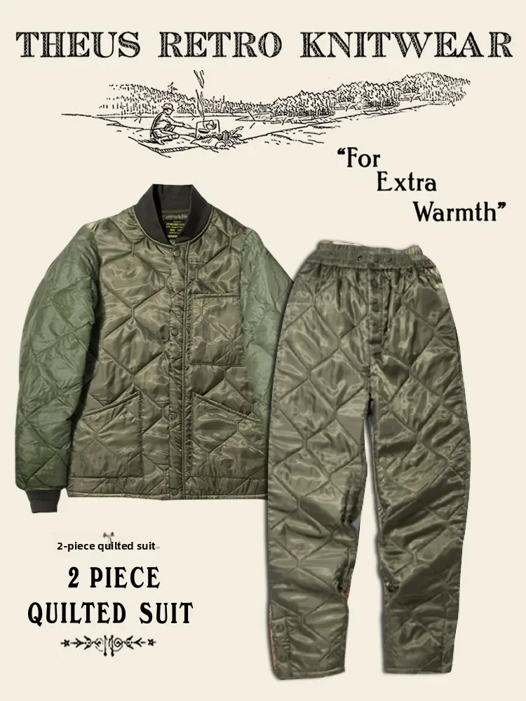 

Aidibao CWU 60-х годов, стеганые хлопковые брюки в стиле милитари в стиле ретро с бриллиантами, комплект из 2 предметов, зимняя длинная молодежная одежда све