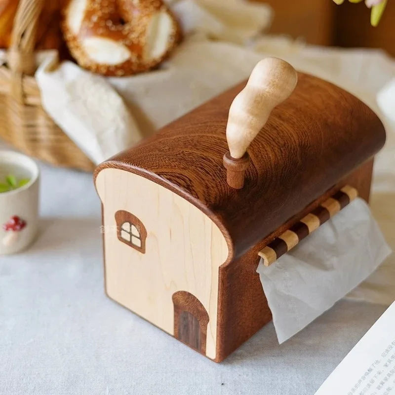 For Bread House Tissue Box/original Solid Wood Creative Cute Toast Box Home Decoration Wedding Housewarming Gift