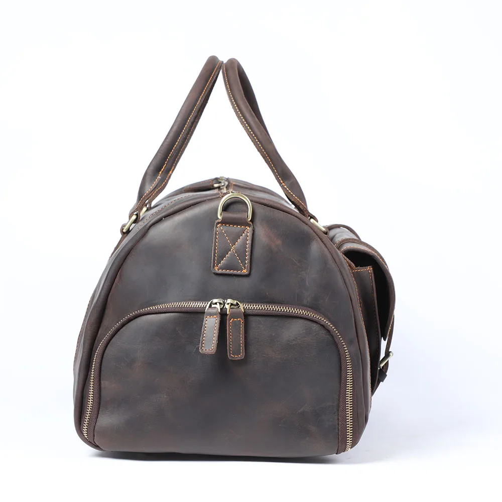 S.WORKER Luxuriöse Reisetasche aus Vollnarbigem Rindsleder im Vintage-Stil, Große Handgepäcktasche – Detail 26