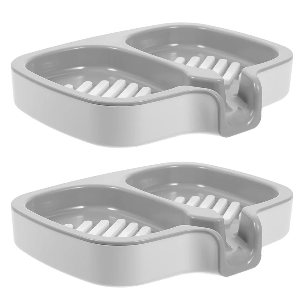 

2Pcs WallMounted SoapDish DryingHolder BohemianPlastic BathroomBar StorageTray ShowerDraining Rack Use