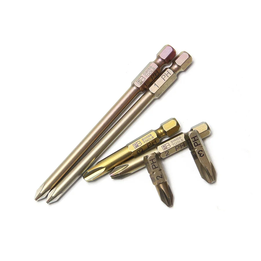 Schweizer Herstellung von PB SWISS TOOLS mit manuellem und elektrischem Kreuzkopf, 1/4-Zoll-Präzisionsbohrer C6.190 E6.190 E6L.190 Serie