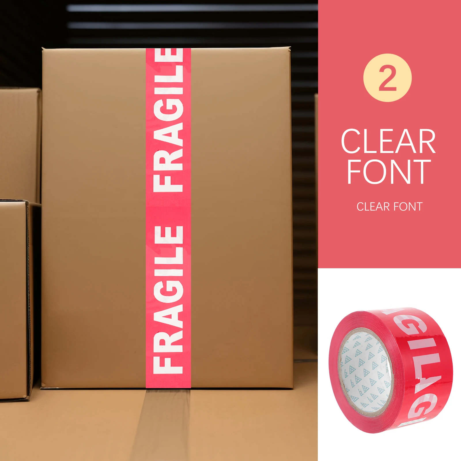 

Fragile Warning Tape Adhesive Shipping Labels Red Background for Moving Packaging Packing Self Adhesive Design Easy to Use
