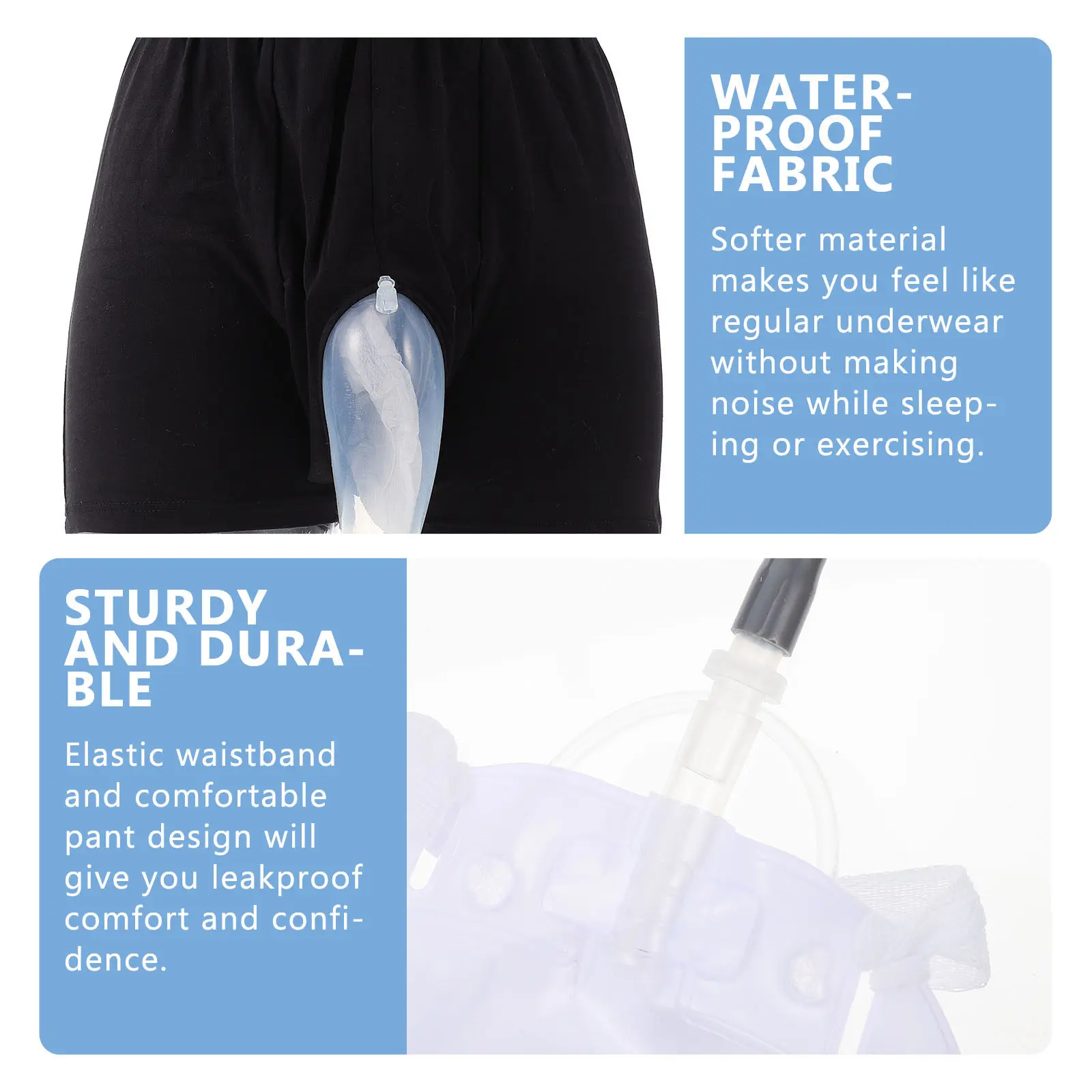 1Set Adult Incontinence Underwear Urine Collector Bags Breathable Cotton Leakproof Men Underpants Male Urinals Anti-Leak
