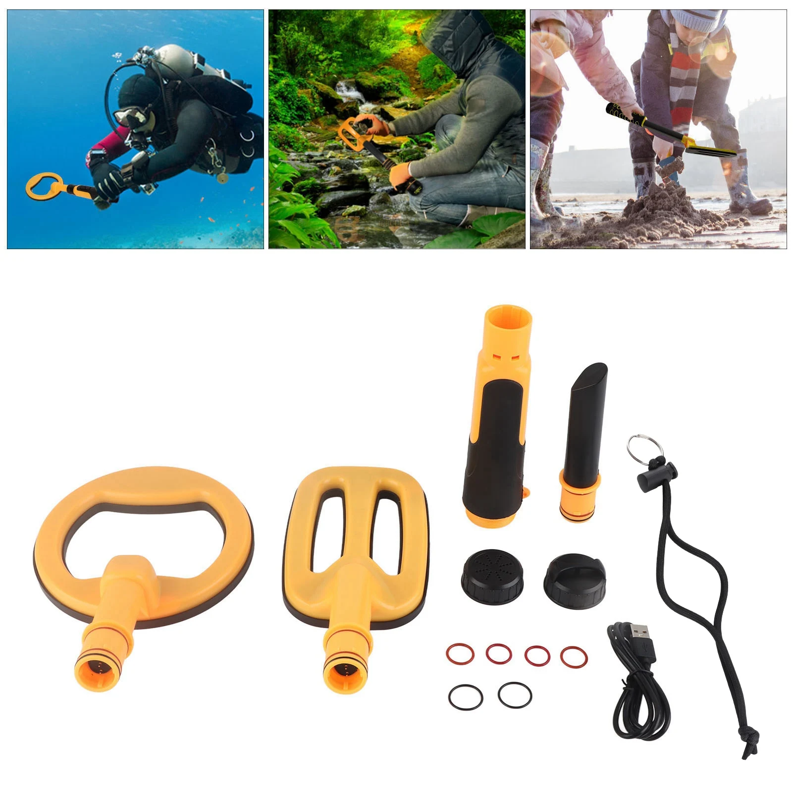 3 In 1 เครื่องตรวจจับโลหะมือถือ IP68 ชาร์จเครื่องตรวจจับโลหะทองสําหรับสระว่ายน้ํา Sea Gold เครื่องตรวจจับเครื่องตรวจจับโลหะ