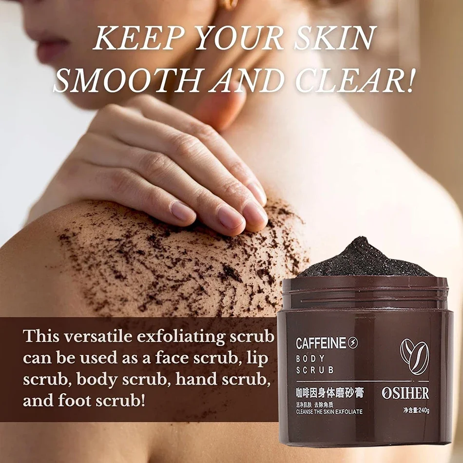 Body Arabica Coffee Scrub Brightening Smooth Exfoliating For Anti Cellulite Moisturizing Body, Face, Hand, Foot Scrub 240g