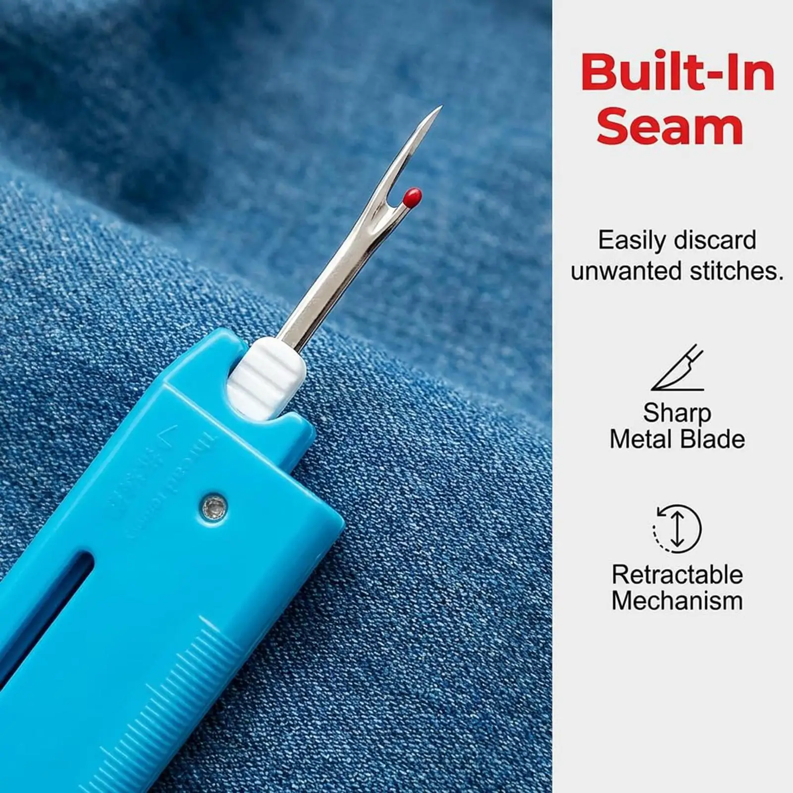 Compact Sewing Helper Anti-Piercing Needle Threader Magnetic Storage Ruler Magnifier Multi-functional Sewing Accessories