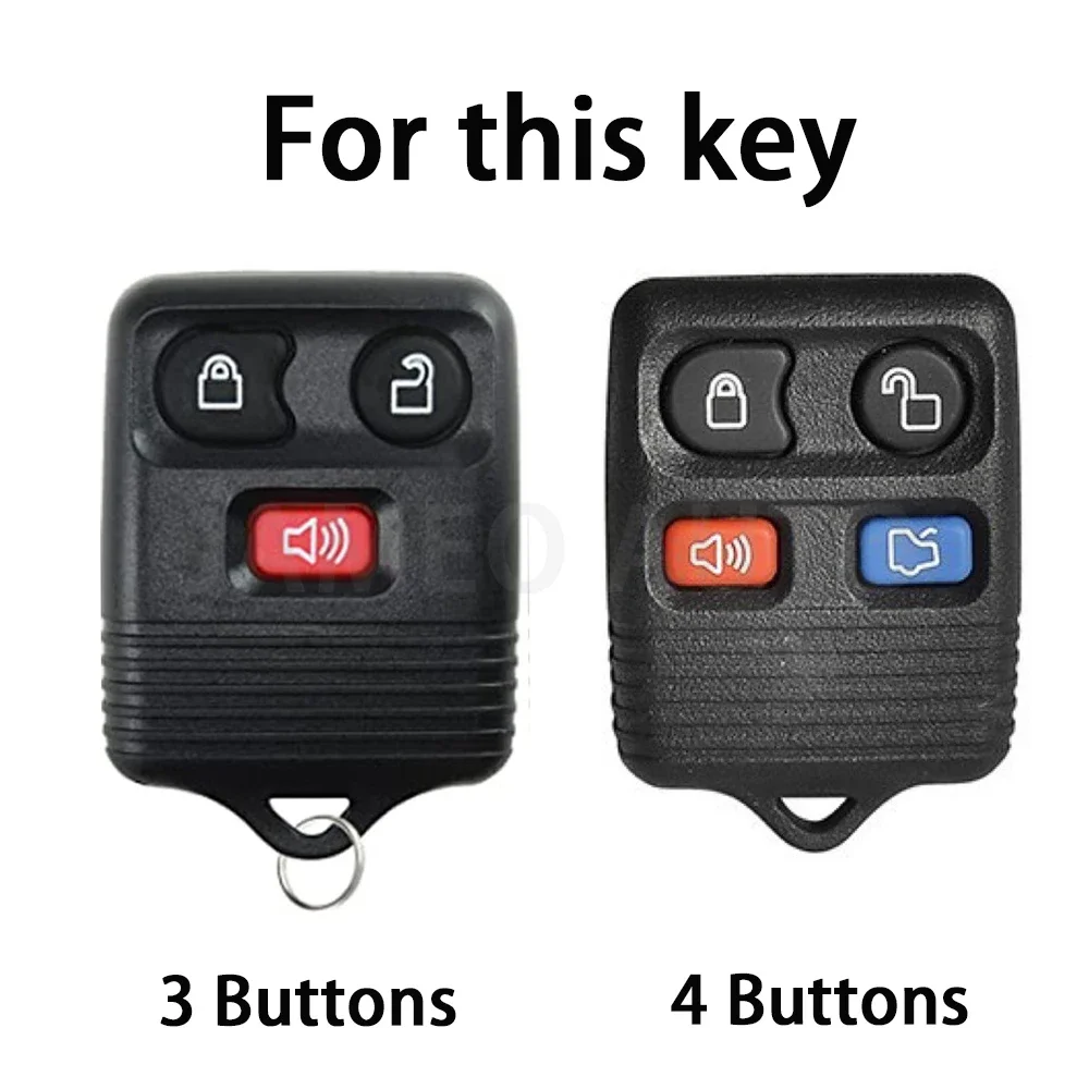 For Ford Focus Freestye F150 F250 E150 Ranger Explorer Econoline Lincoln Mercury 4 Buttons TPU Key Fob Case Cover