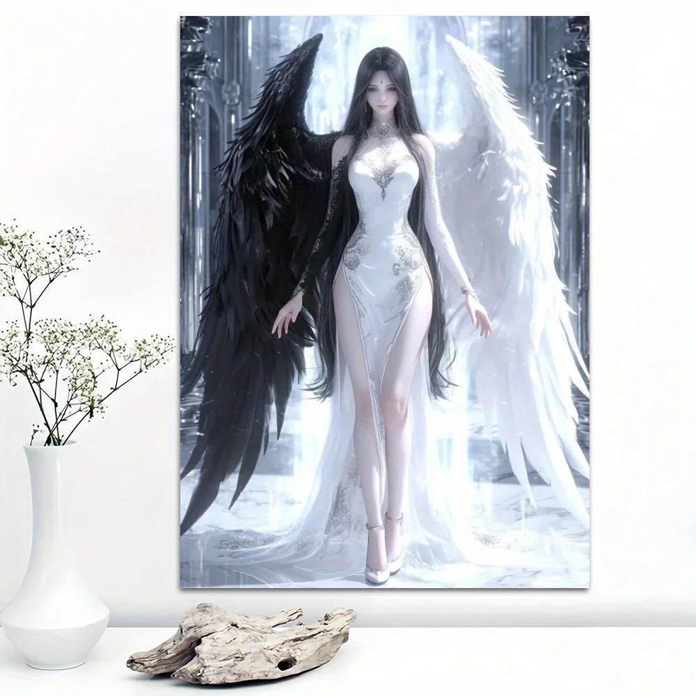 Room Decor 1pc Anime Angel Girl High-Definition Canvas Print, Durable Non-Fading Wall Art for Home, Office, Bedroom