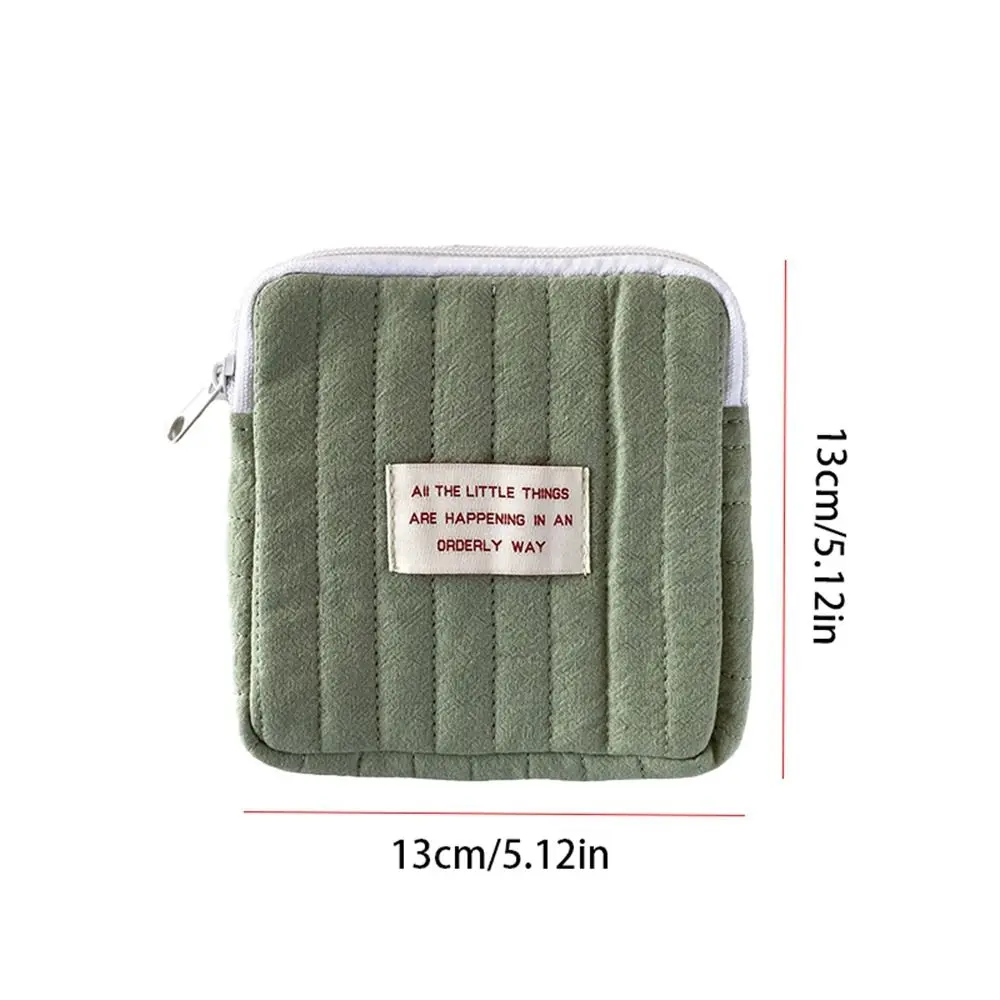 Flower Pendant Sanitary Napkin Storage Bag Korean Style Ox Cloth Cosmetic Bag Small Item Bag Data Cable Storage Bag