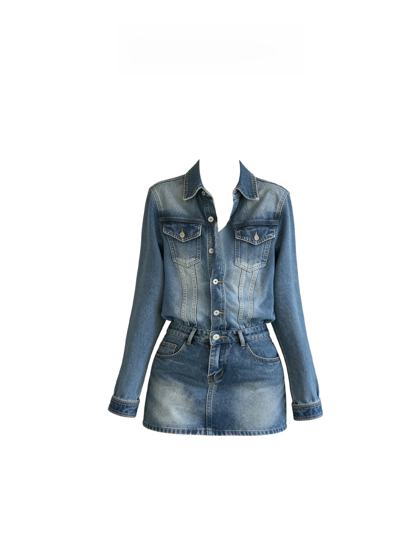 

HEZA Retro plus Size Denim Dr Women's Spring Summer Design Sense Waist Cinching Bodycon ort Skirt Vintage Sle Dr