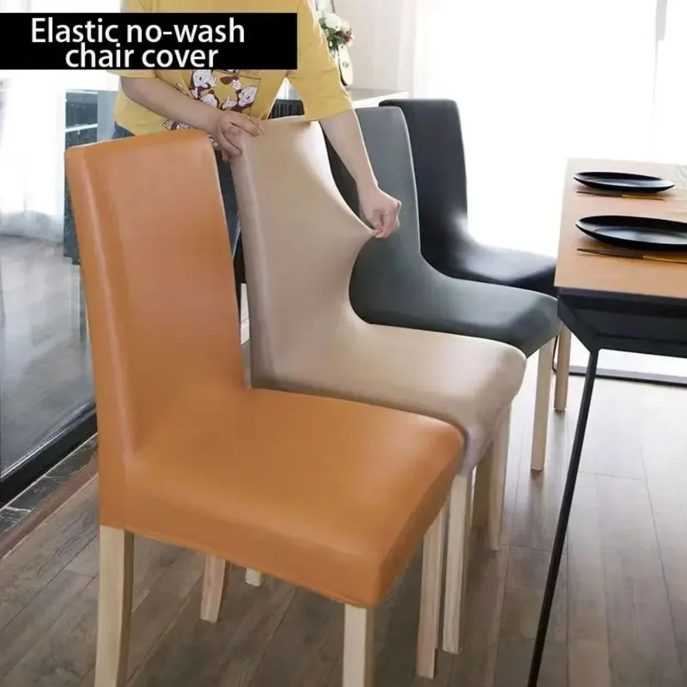 Cover The Chair Restaurant Leather Fabric Is Waterproof Stain Resistant Chair Covers Easy To Maintain and Wash Free Home Decora