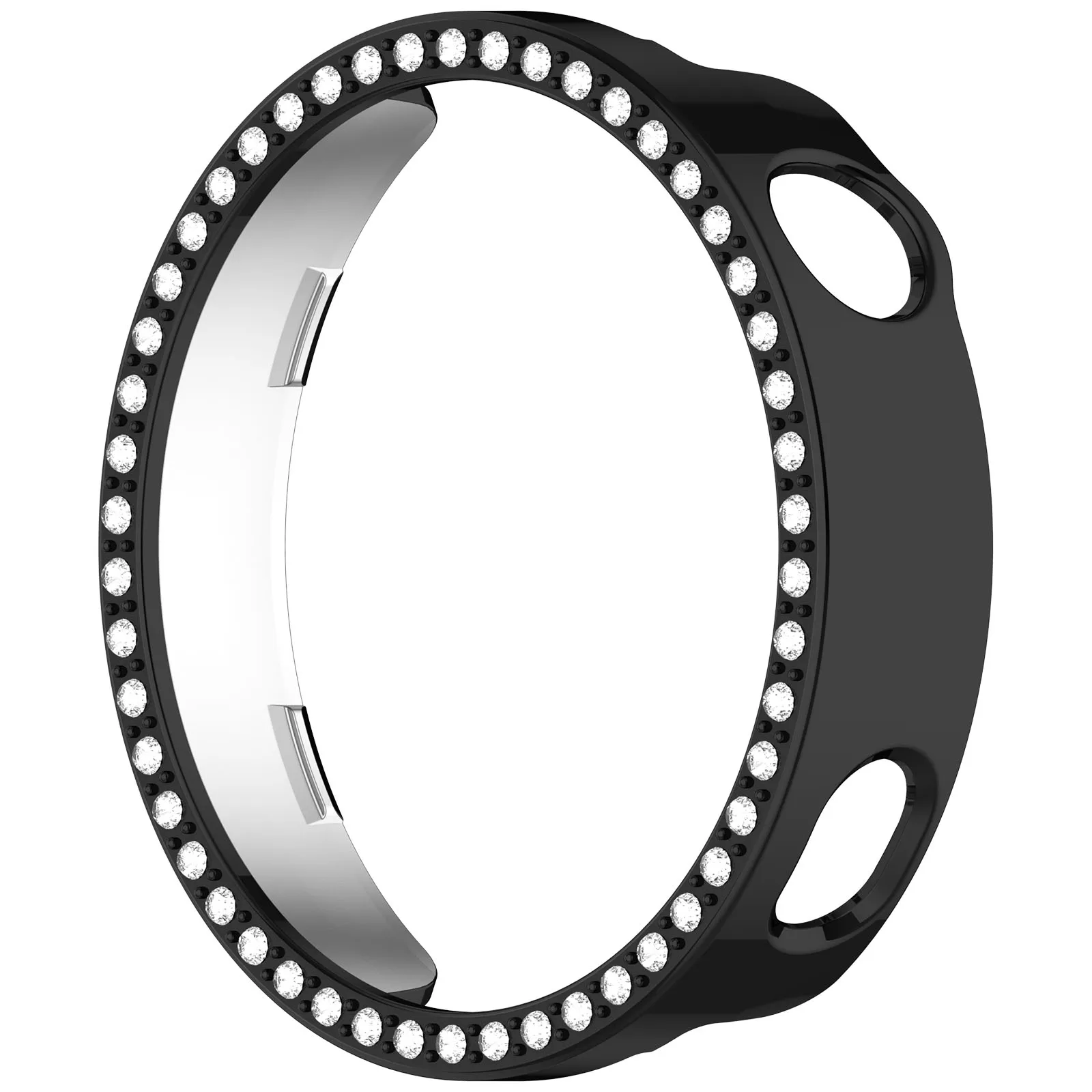 For Huawei Watch GT 6 41mm Watch Case Rhinestone Decor Hollow Electroplating PC Watch Cover - Black