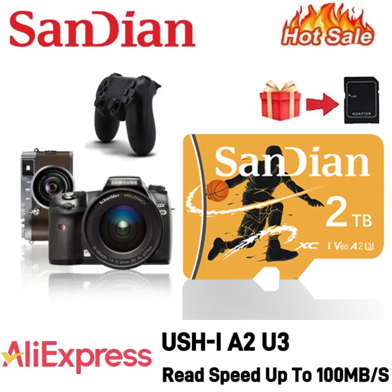 2TB 1TB High Speed Memory Card 256GB 512GB Flash SD 1TB Class 10 Micro Card 128GB TF Card For Phones Tablets Camera