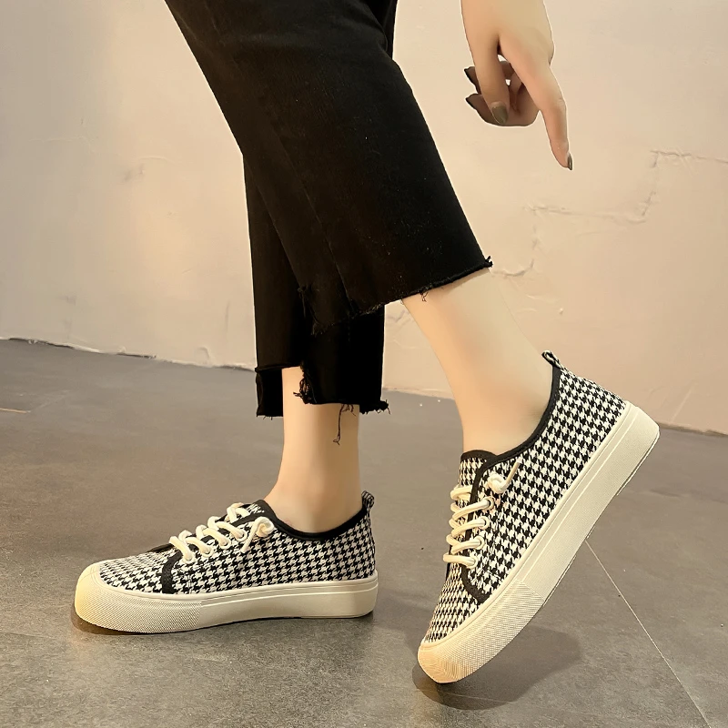 Summer Canvas Shoes Women Trainers Women Square Toe Sneaker Lady Spring Autumn Female Footwear Breathable Sneakers Platform Shoe