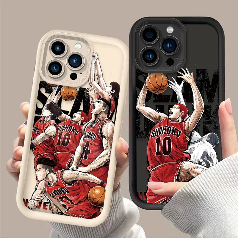 Cool Anime Slam Dunk Case For iPhone 16 15 14 13 12 11 Pro Max X XS X S Max XR SE 2020 7 8 Plus iphone16 Soft Silicone Back Etui