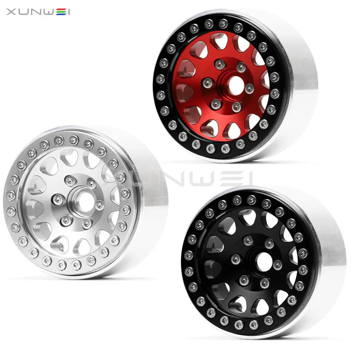 

4pcs Aluminum 1.9" inch Beadlock Wheel Rim for RC 1/10 Off Raod Crawler Car Truck Buggy