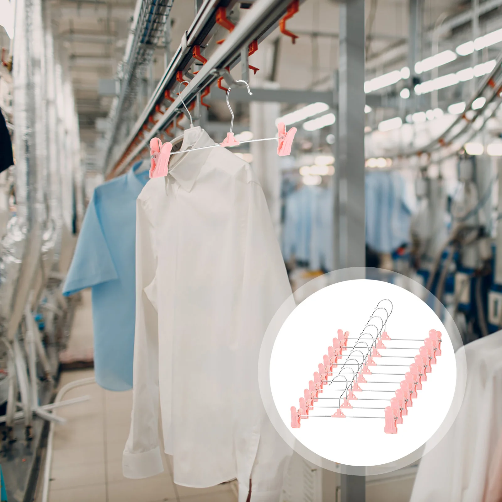 

10PCS Plastic Pants Hangers Extendable Skirt Clips Clothes Hanger Nordic Organization SpaceSaving Storage Hangers