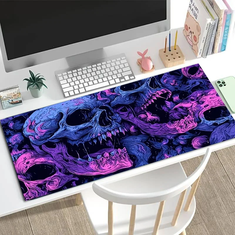 Mouse Pads Large 1Pcs Mouse Pads Cute 1 piece of diatom mud oversized mouse pad card game pad, psychedelic purple powder skull