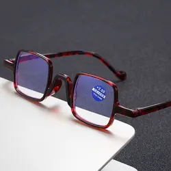Vintage Square Flower Printed Anti Blue Light Reading Glasses Men Women Retro Presbyopic Computer Eyeglasses Hyperopia Eyewear
