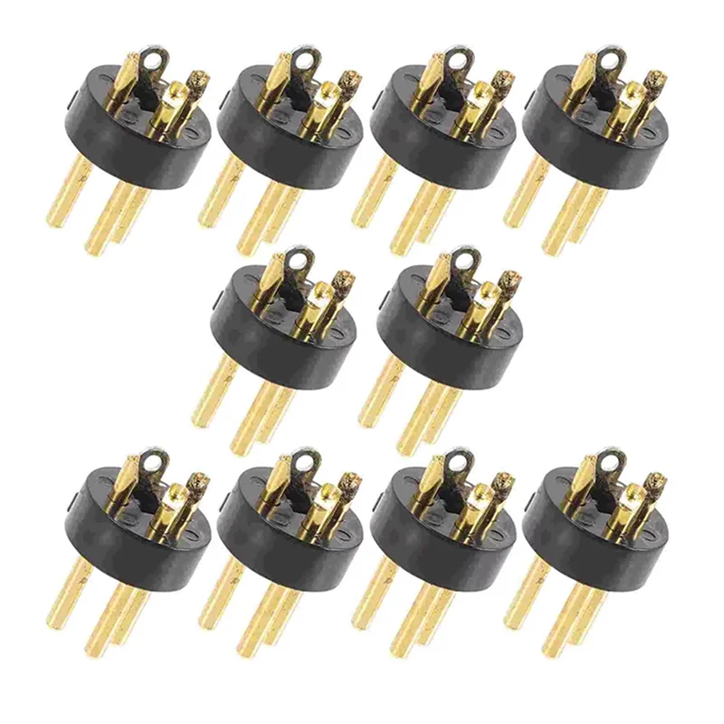 ABKQ-10Pcs 3 Pin Gold Plated Connector For Microphone KTV Audio Conversion Adapter Speaker Microphone Accessories