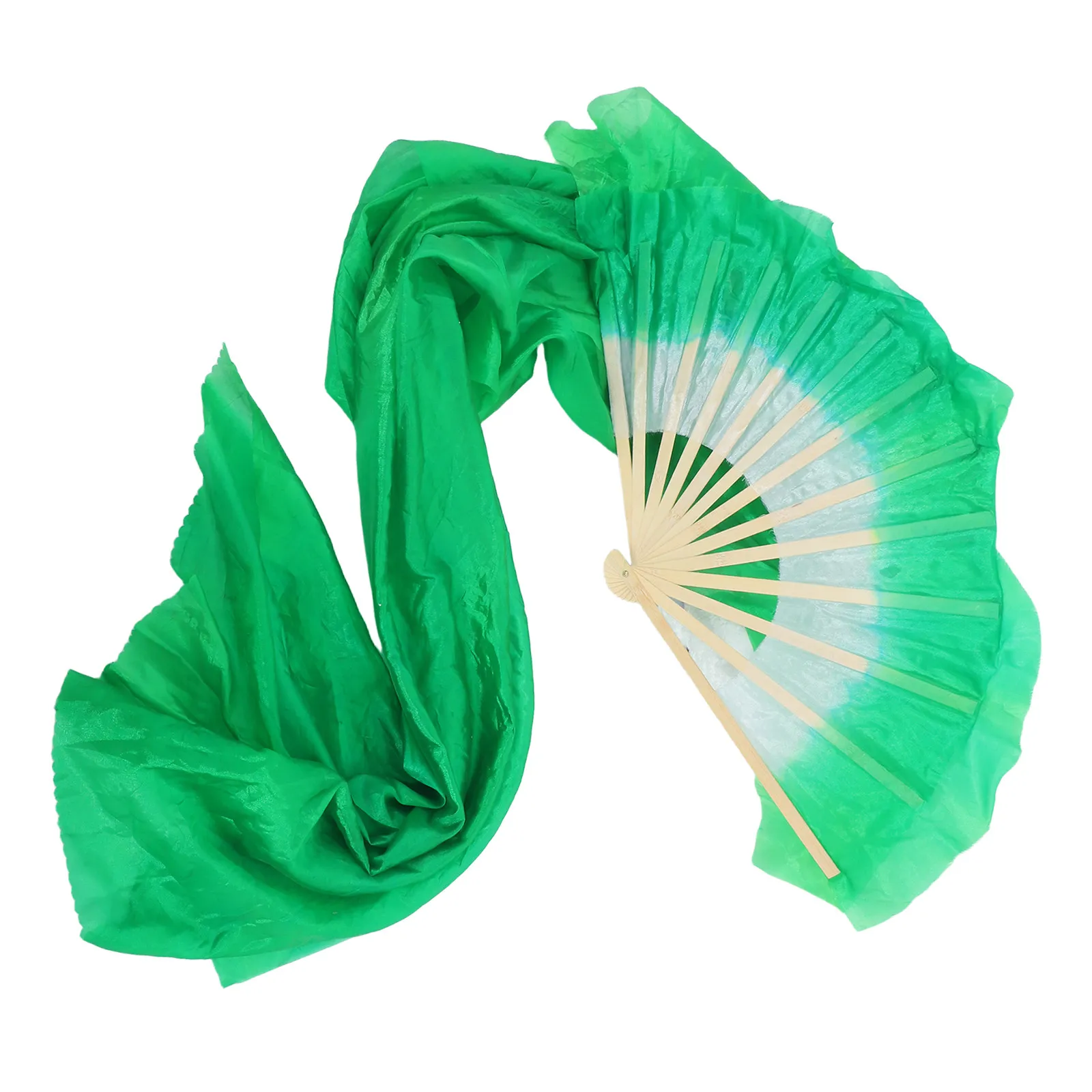 

Long Folding Belly Dance Fan Silk Fabric Flexible Fan for Dance Unfold Easily Lightweight Portable Ideal for Group Performance