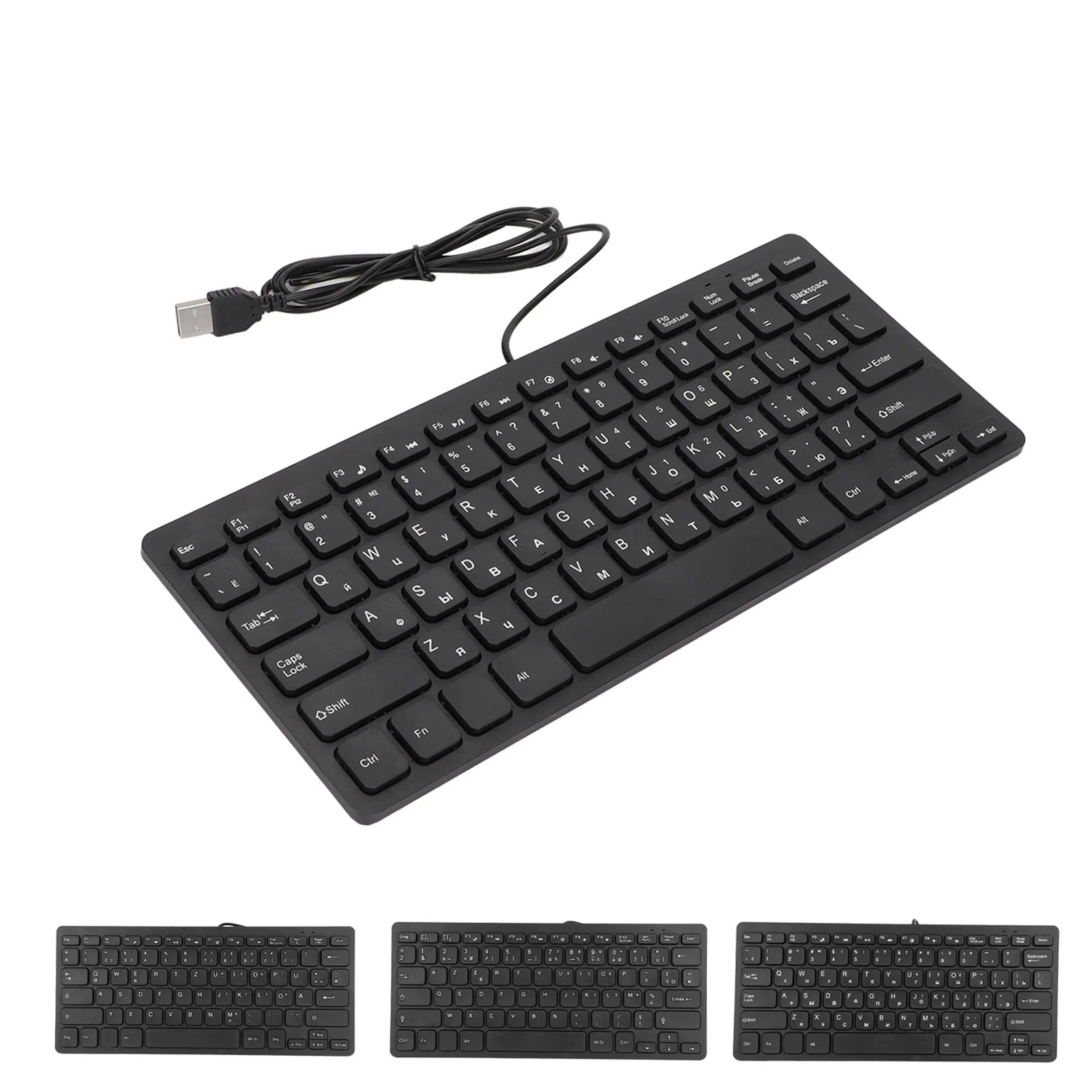 USB Keyboard Mute  Thin Wired Keyboard Touch Comfort Mini USB Interface  Plug and Play for Laptop for Desktop