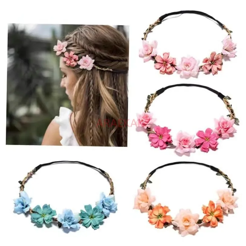 1pcs Women Charm Flower Wedding Floral Headband Flower garland