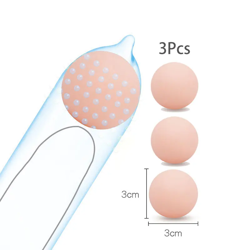 Reusable Silicone Beads For Condoms Male Penis Sleeve Extender Ball Condoms Head Attachment Adult Sex Product Accessories