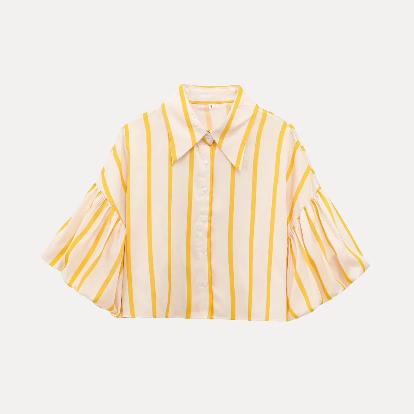 2025 Winter Nieuwe Dames Faionable Veelzijdig Gestreept Los Bubble Sve Gedrukt irt Multi-Color Vrijetijdskleding Open Vest