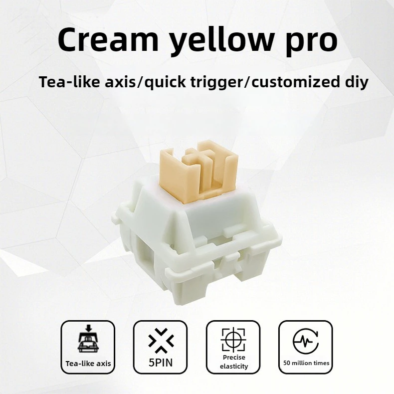 

Mechanical keyboard switch cream yellow PRO mechanical keyboard shaft hot swap switch five feet