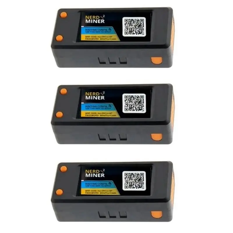 3X Bitcoin Nerd Miner V2.0 T-Display-S3 BTC Crypto Solo Lottery Nerdminer Miner Pantalla LCD 78KH/S con carcasa