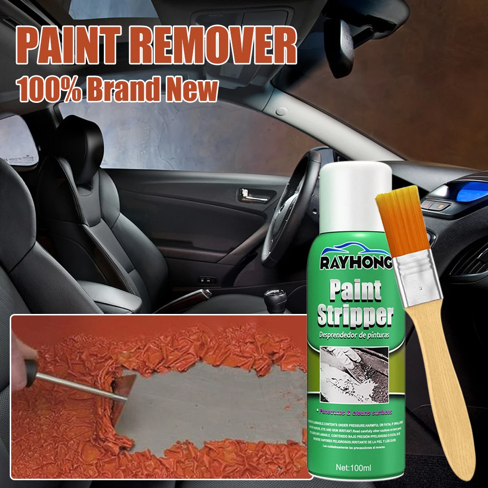 100ml Autolak Remover Metalen Oppervlak Verf Stripper Hoge Efficiëntie Voor Auto Muur Marine Verf Graffiti Correctie Met Borstel