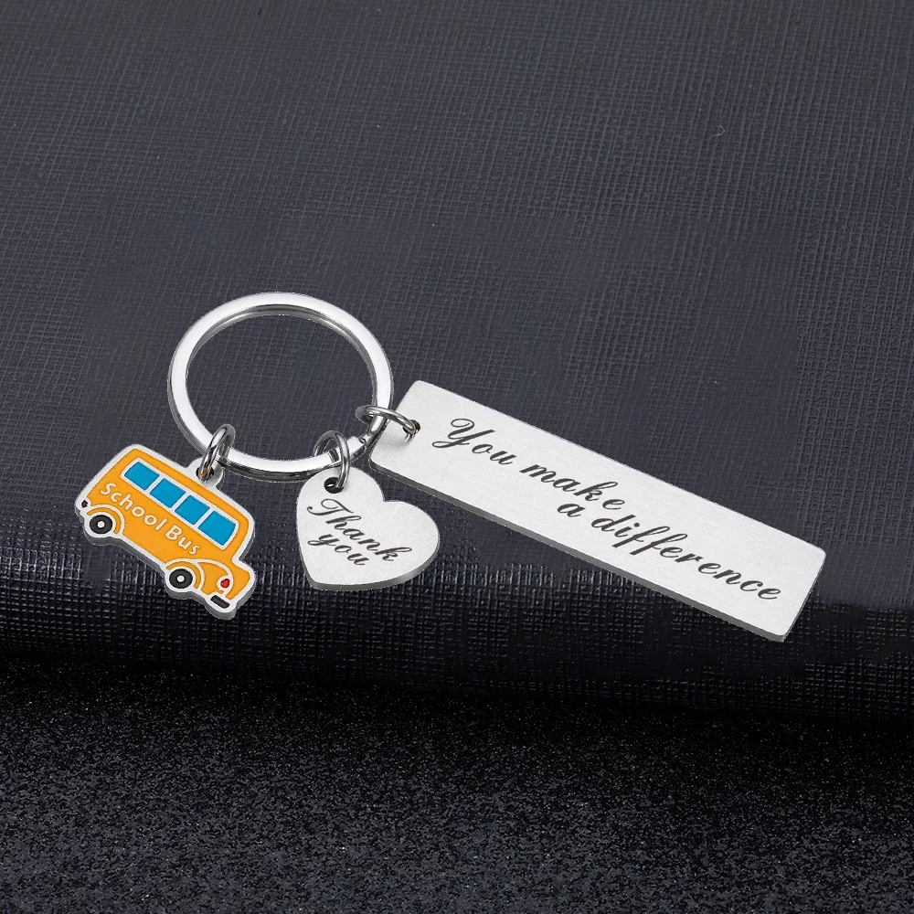 

Bus Driver Key Chains You Make a Difference Buses Driver Keychain Pendant School Bus Drivers Thank You Appreciation Gift