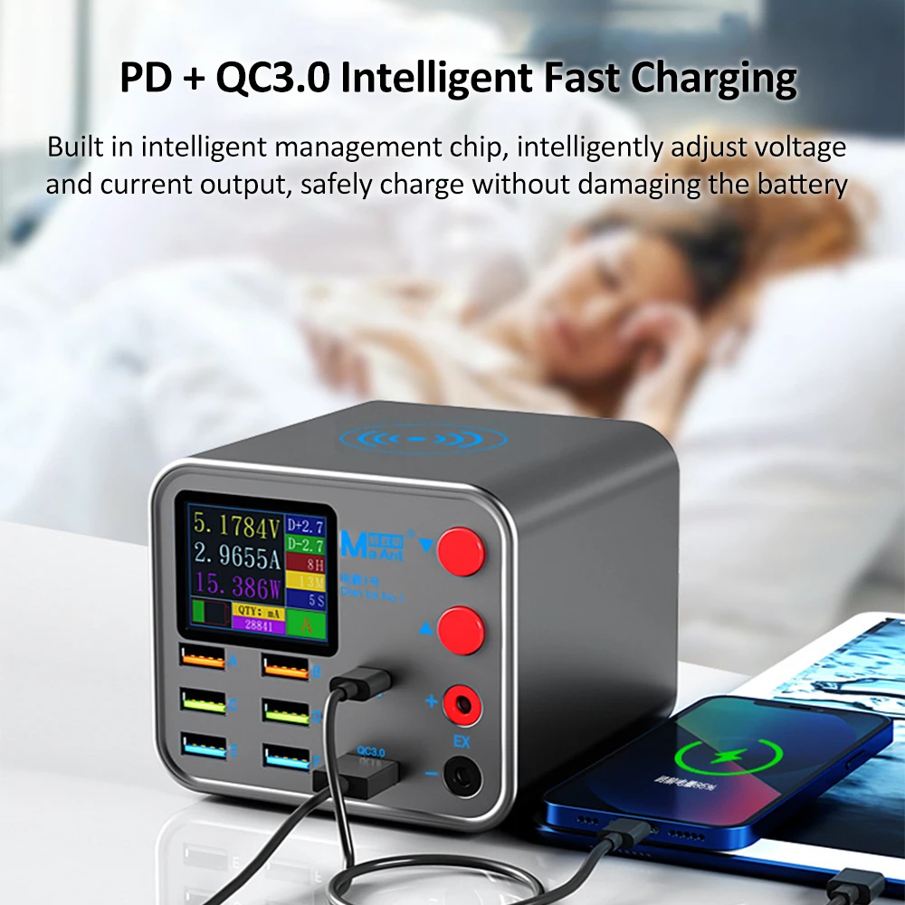 MaAnt Dianba 1 Multifunction 8port Charger for Mobile Phone with Short Circuit Repair Function Smart Wireless Fast Charging Tool