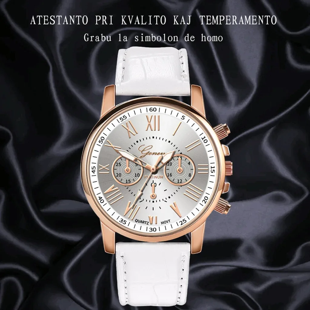 Women Watch Rhinestone Fashion Exquisite Women Leather Casual Watch Luxury Analog Quartz Crystal Wristwatch Digital Montre